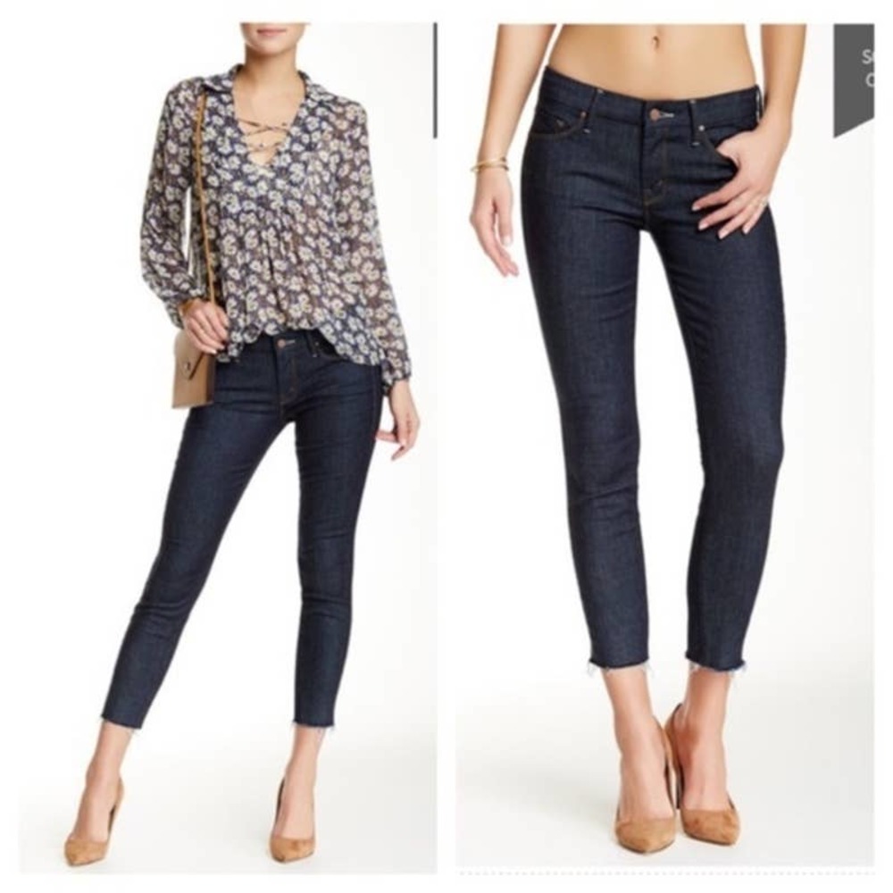 MOTHER Looker Ankle Fray So Good Raw Hem Jeans